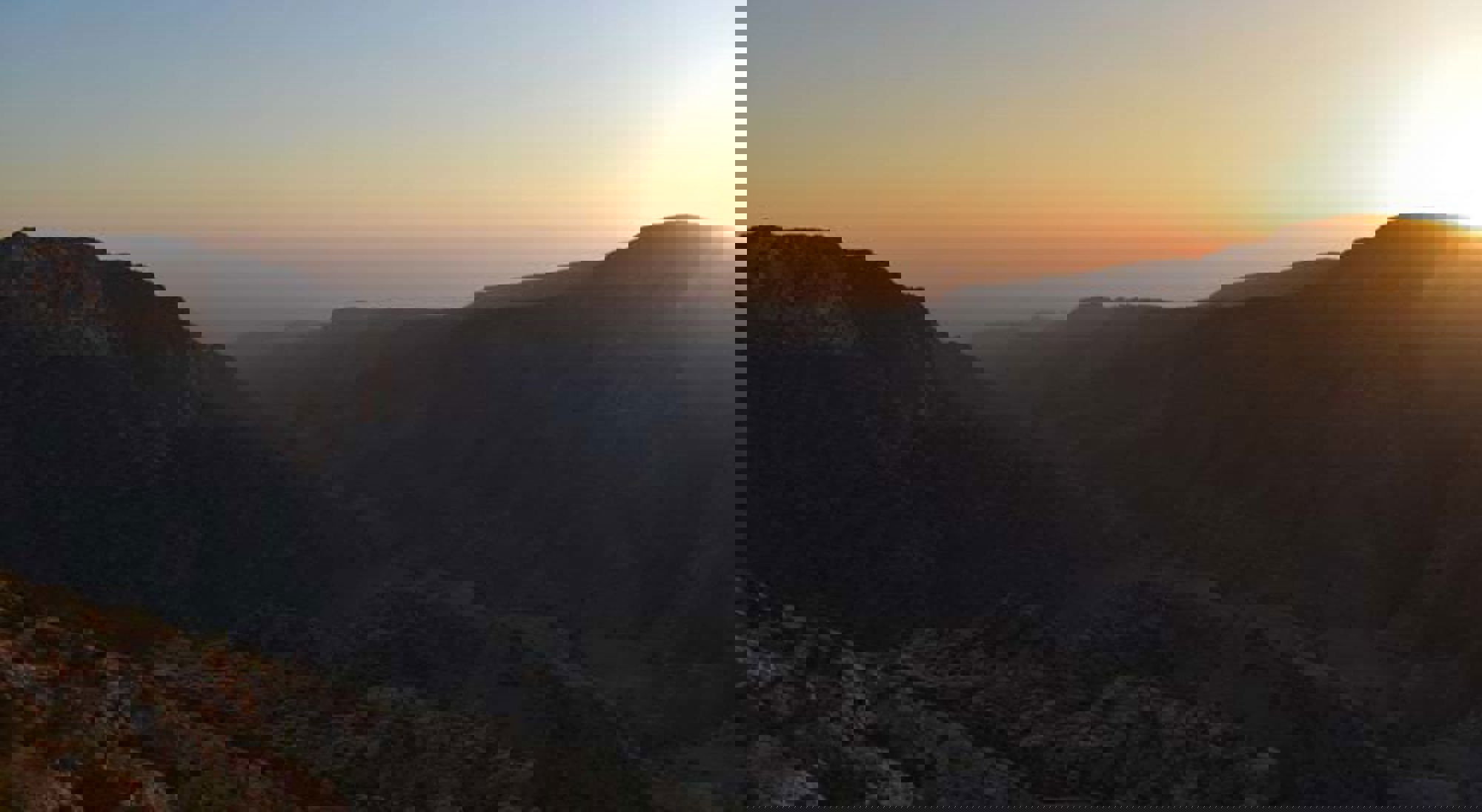 Zonsondergang Dana Natuurreservaat Jordanië