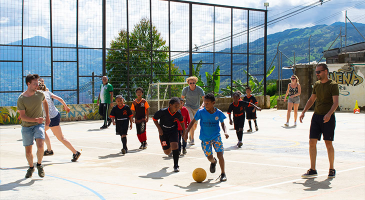 Voetballen in Medellin