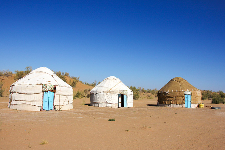 Overnachten in yurts in Oezbekistan Overnachten in yurts in Oezbekistan