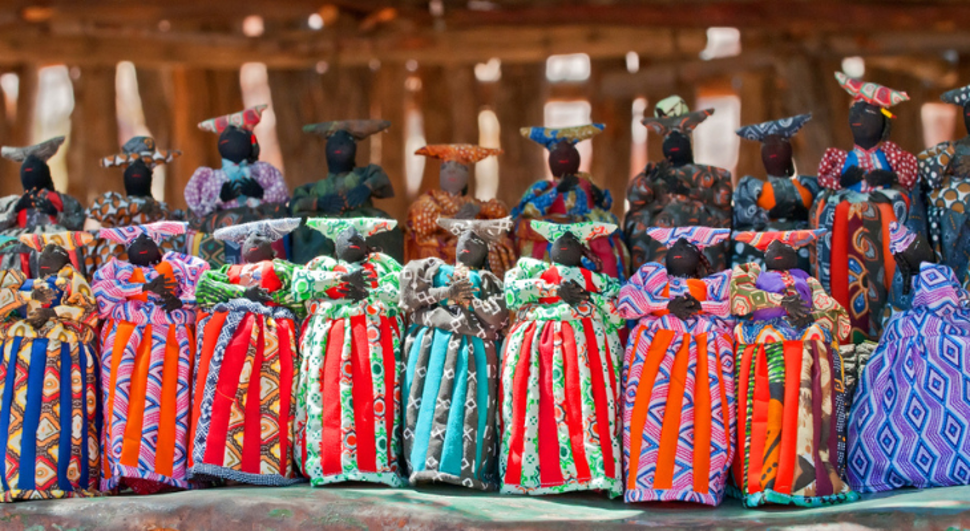 Herero poppen in Windhoek, Namibië Herero poppen in Windhoek, Namibië