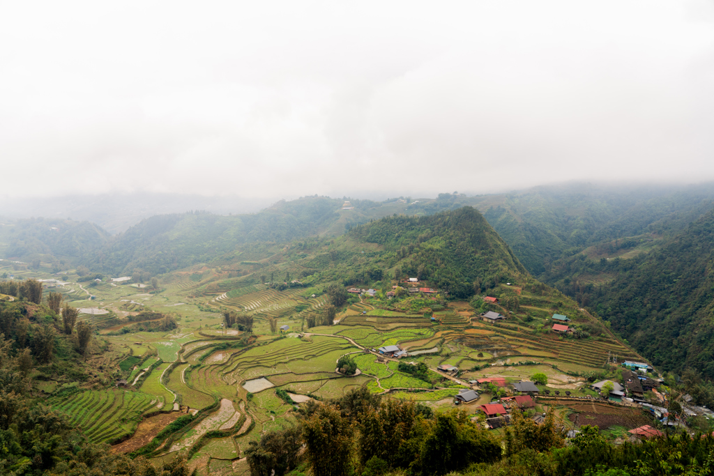 Uitzicht over rijstterrassen in Sapa in Vietnam