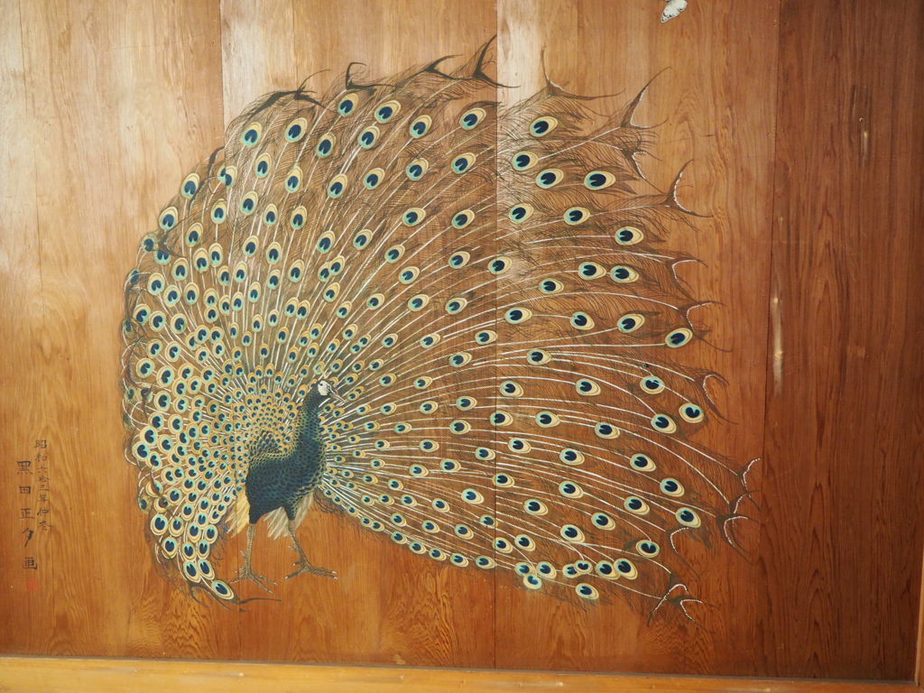 Houtsnijwerk pauw Kyoto