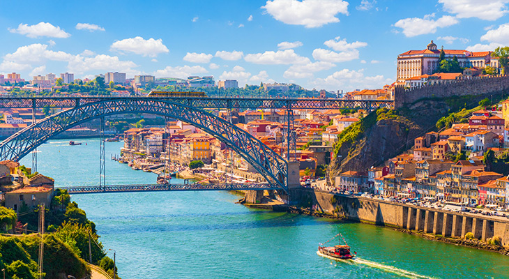 Ponte Dom Luis I-brug, oude stad, Porto Ponte Dom Luis I-brug, oude stad, Porto