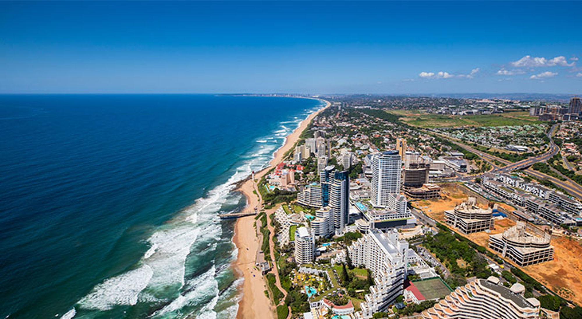 Strand en stad van Durban Strand en stad van Durban
